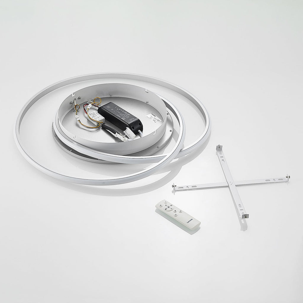 LED-taklampe Noud dimbar CCT sølv Ø65 cm designdetalj