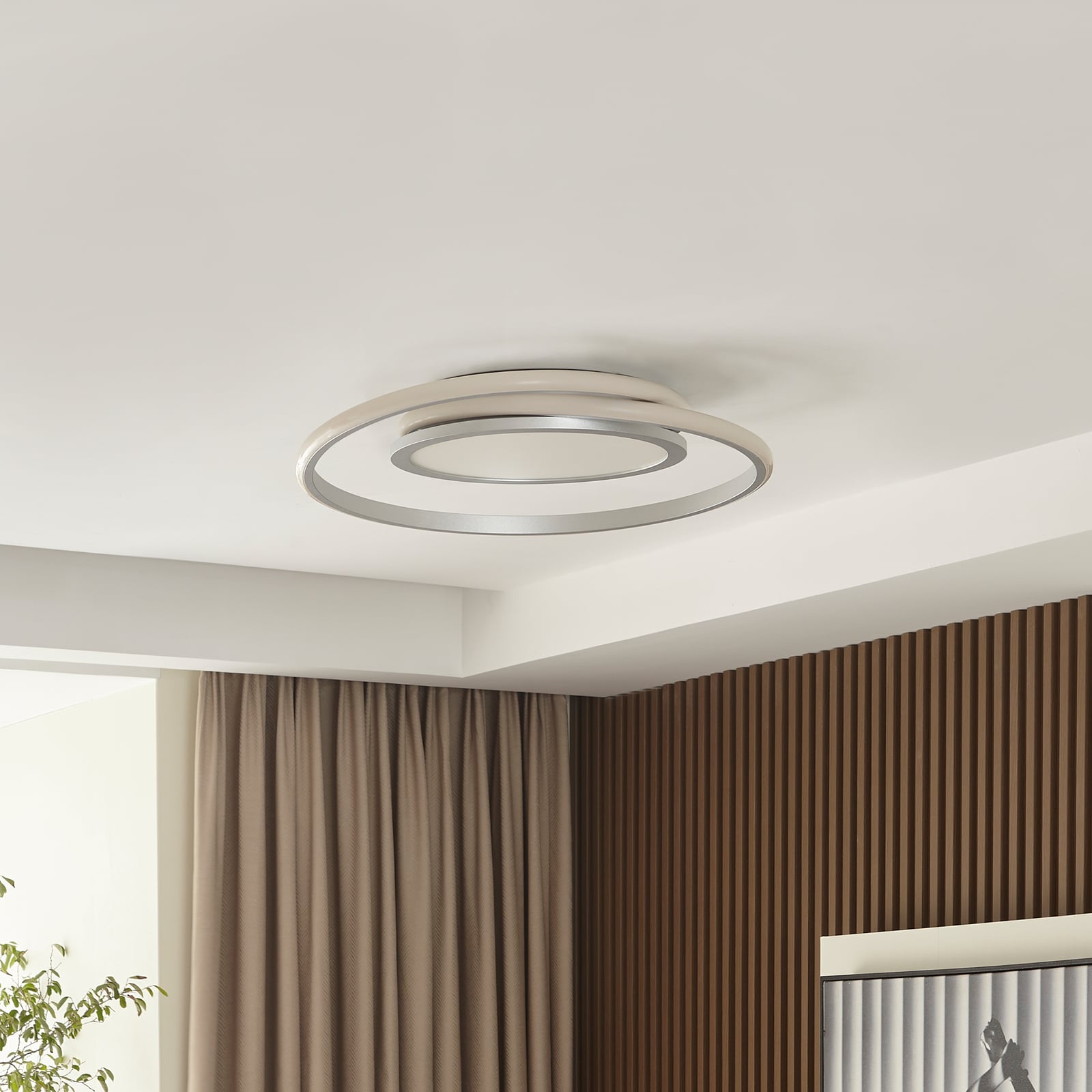 LED taklampe Noud dimbar sølv aluminium bakside