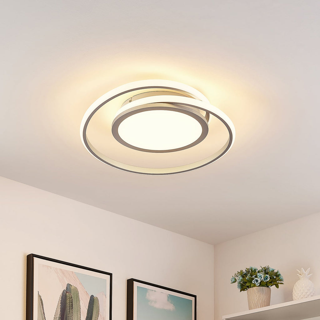 LED taklampe Noud dimbar sølv aluminium detalj av lampearm
