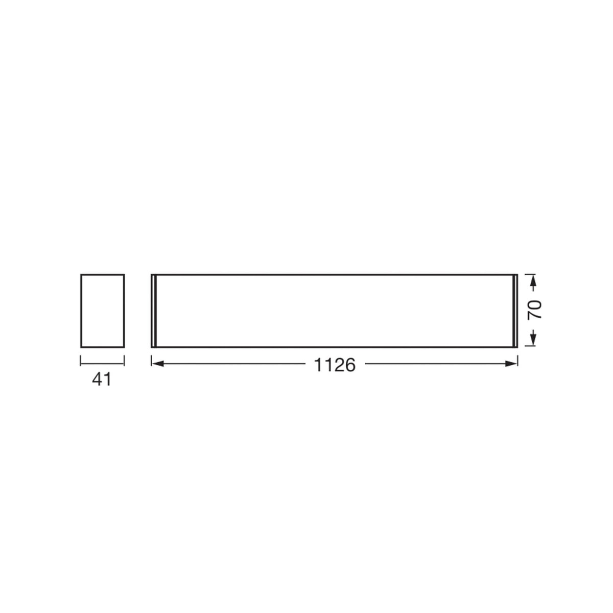 LED taklampe Office Line Cuboid svart 112 cm detalj
