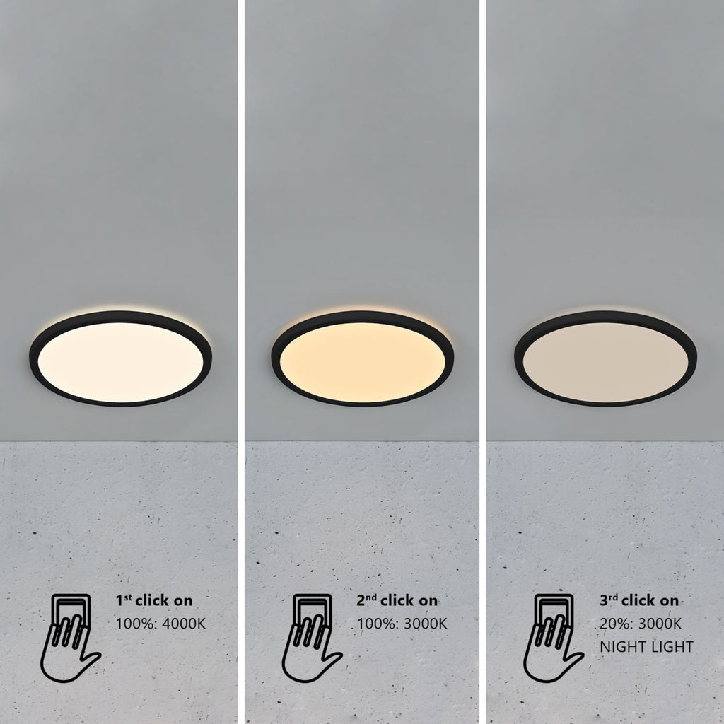 LED taklampe Oja 29 svart IP54 3000/4000K Ø29 cm detalj