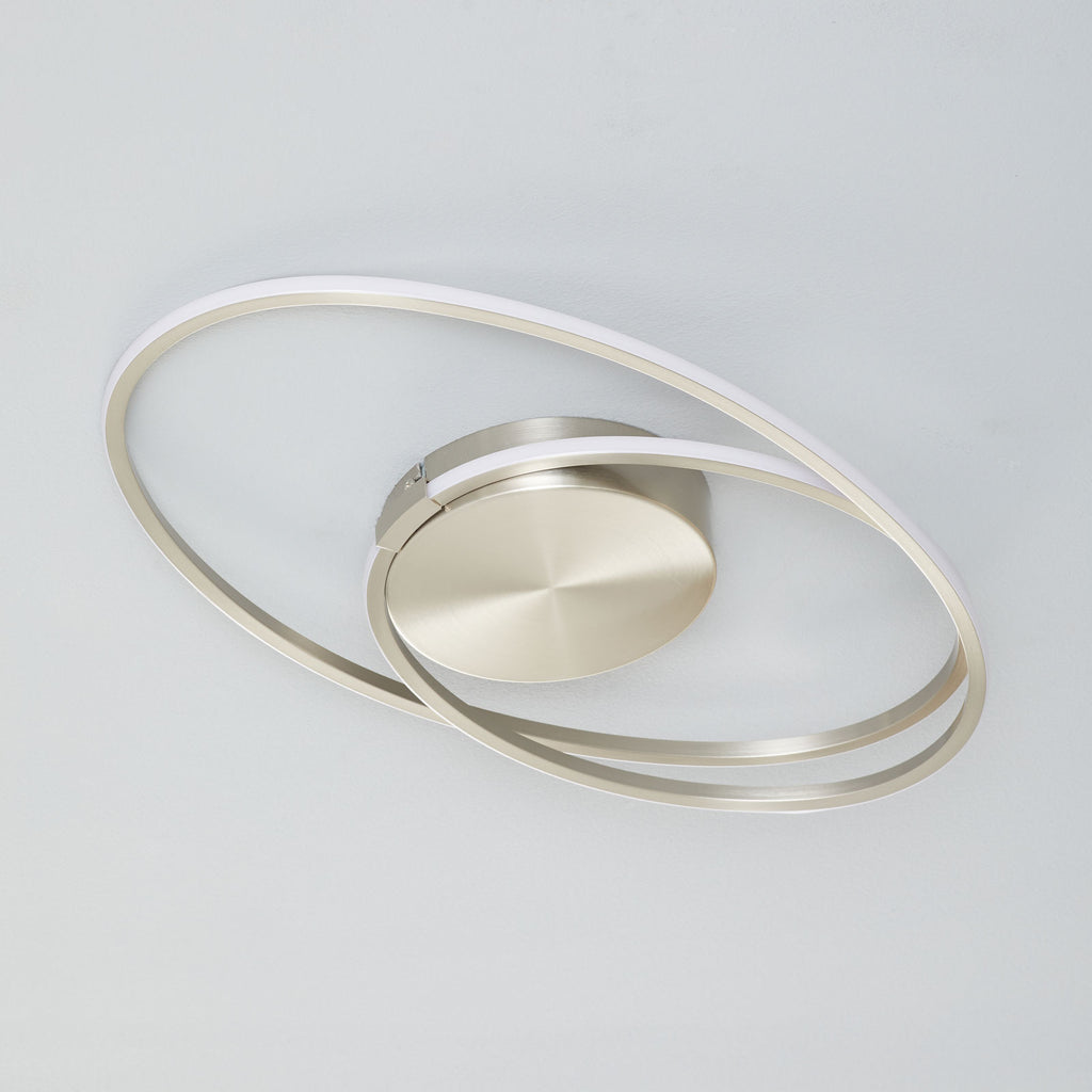 LED taklampe Ophelia ringformet stål dimbar 21W bakside