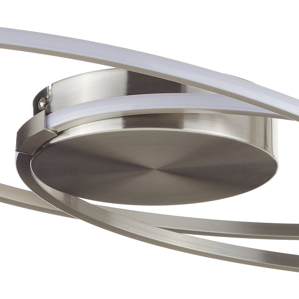 LED taklampe Ophelia ringformet stål dimbar 21W nærbilde av ring