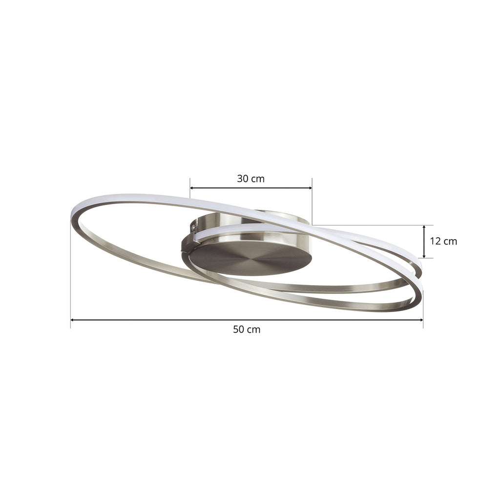 LED taklampe Ophelia ringformet stål dimbar 21W dimmerknapp