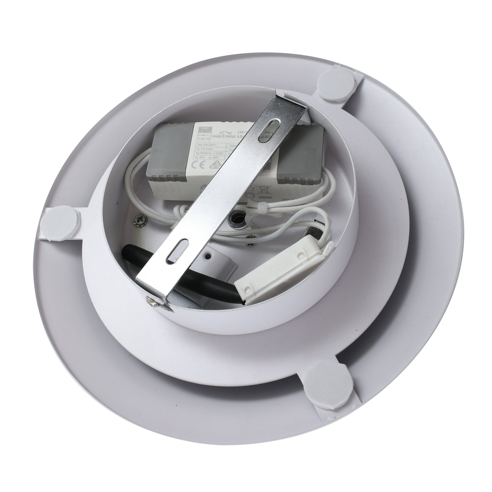 LED taklampe Orasa glass hvit/klar Ø43 cm 17W varmhvit fra siden