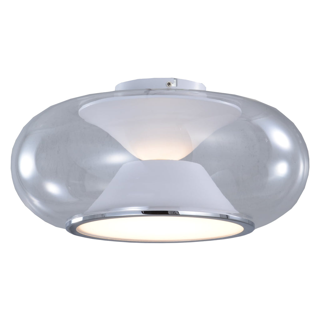 LED taklampe Orasa glass hvit/klar Ø43 cm 17W varmhvit dekorativt lys