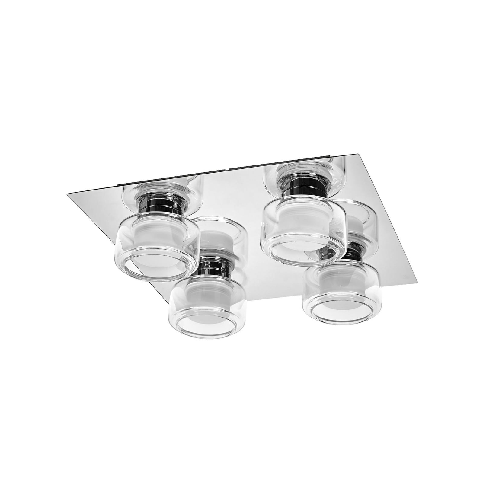 LED taklampe ORBIS FLAME 4-lys krom CCT IP44 OSRAM forfra
