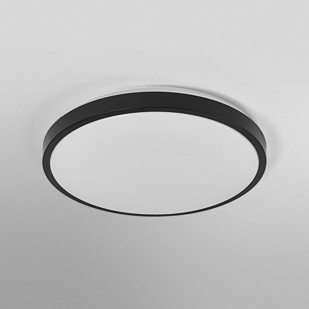 LED taklampe ORBIS LONDON svart metall Ø40 cm montert i rom