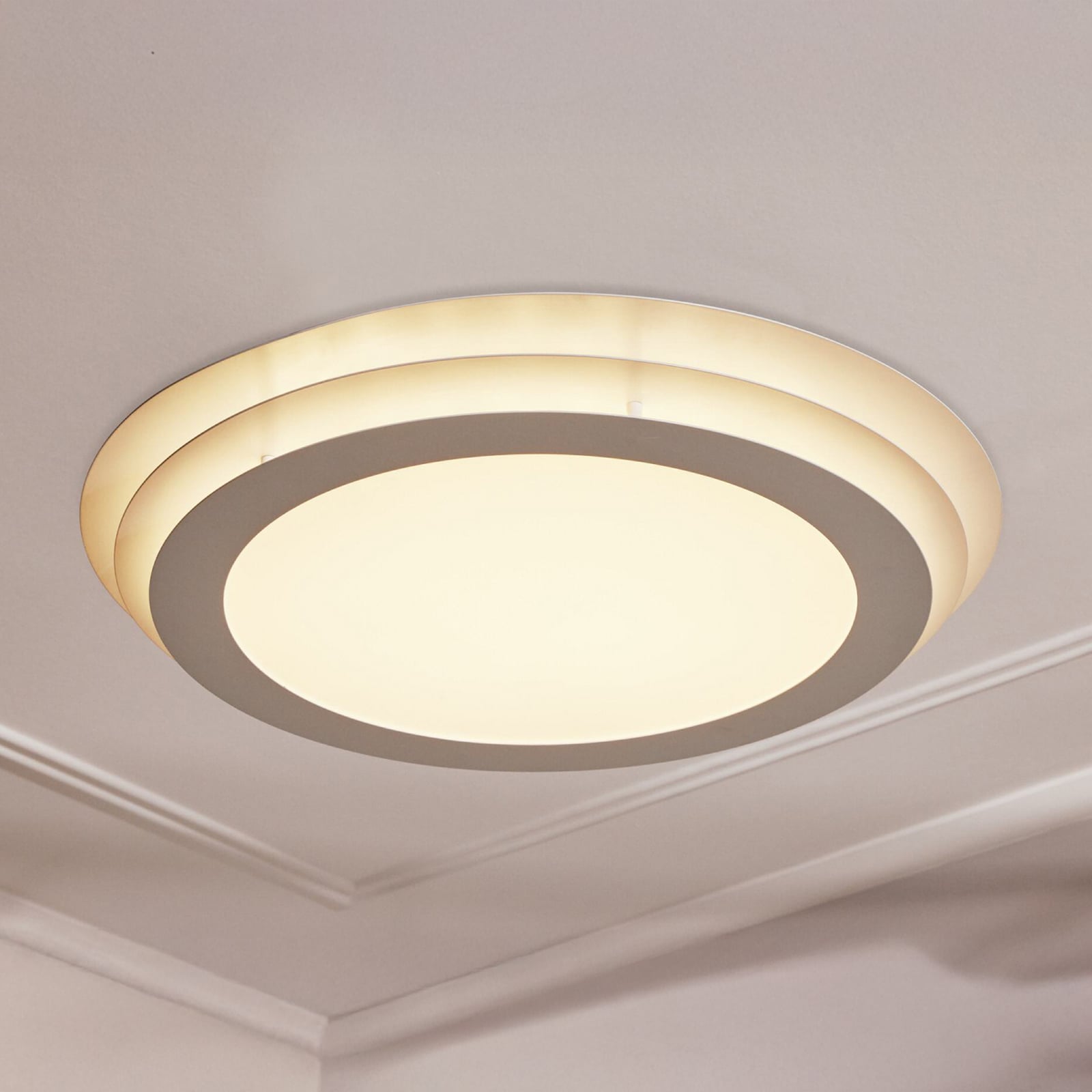 LED taklampe ORBIS SPIRAL LAYER hvit forfra