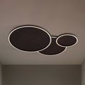 LED-taklampe Orven dimbar svart/tre 80x65 cm forfra