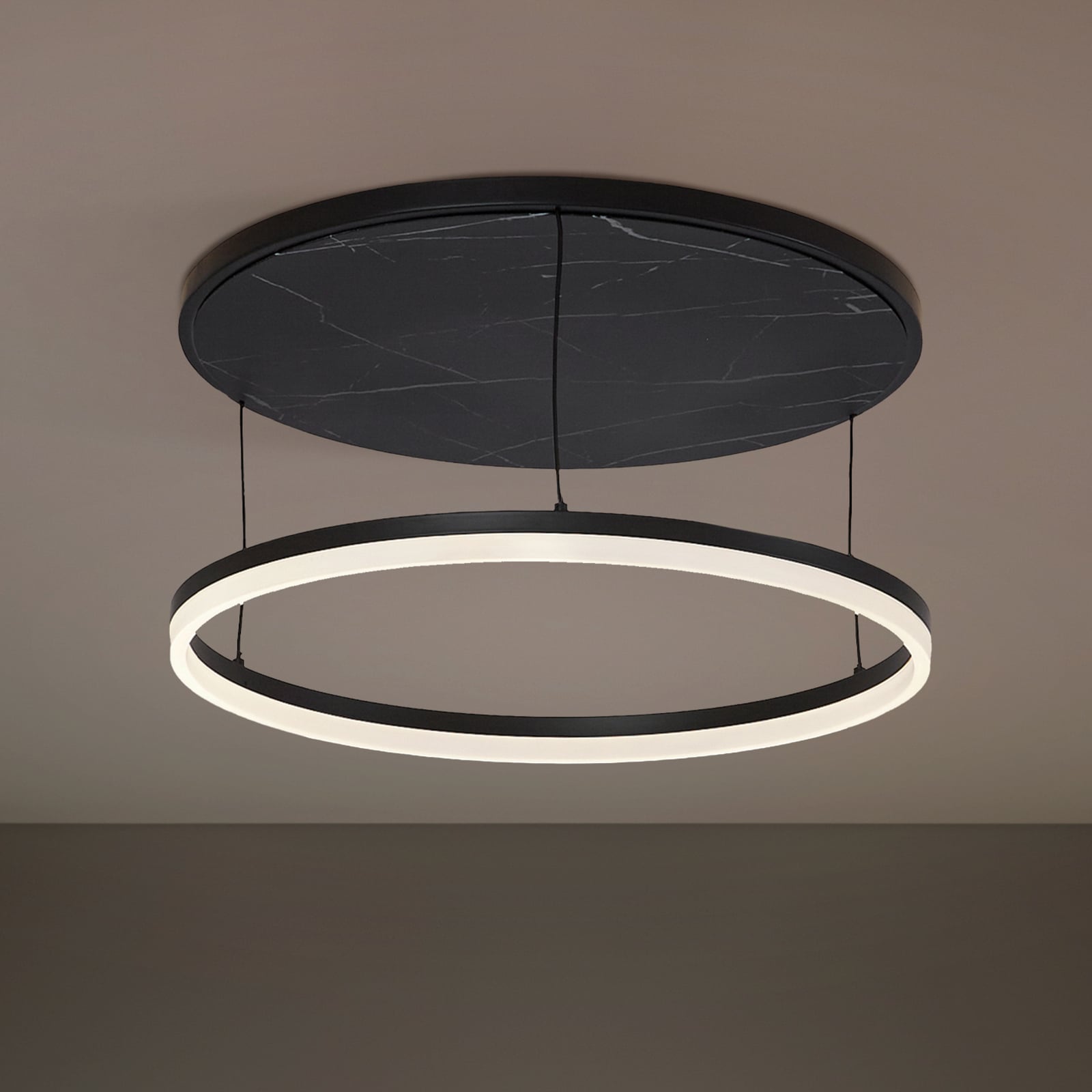 LED taklampe Orven svart marmor dimbar forfra