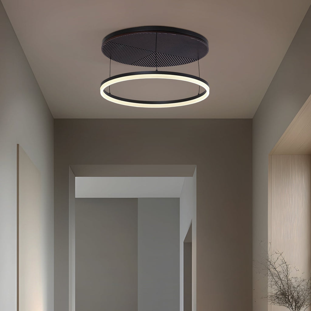 LED taklampe Orven svart/tre dimbar bakside