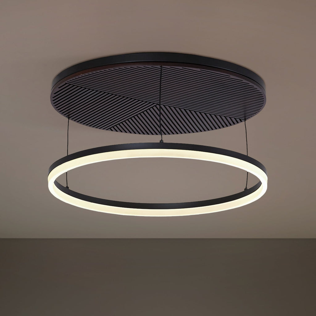 LED taklampe Orven svart/tre dimbar forfra