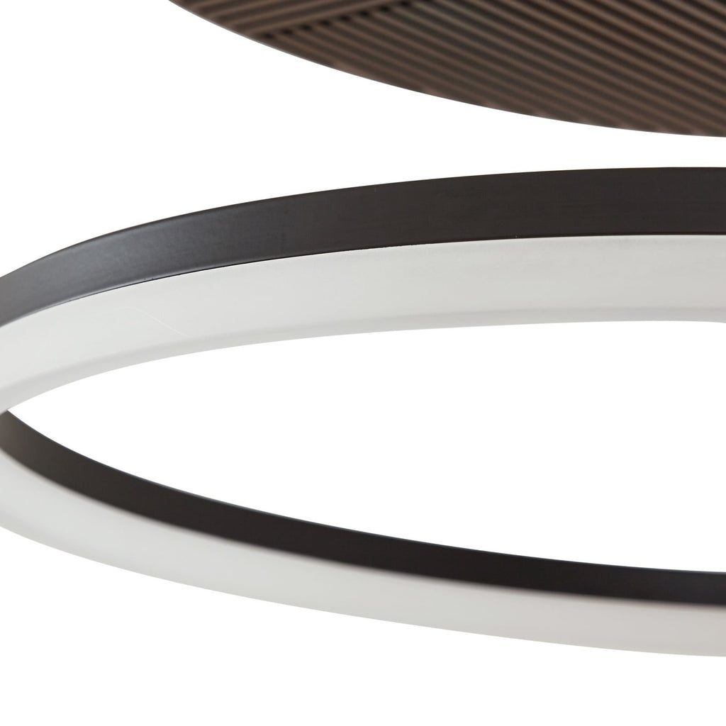 LED taklampe Orven svart/tre dimbar side