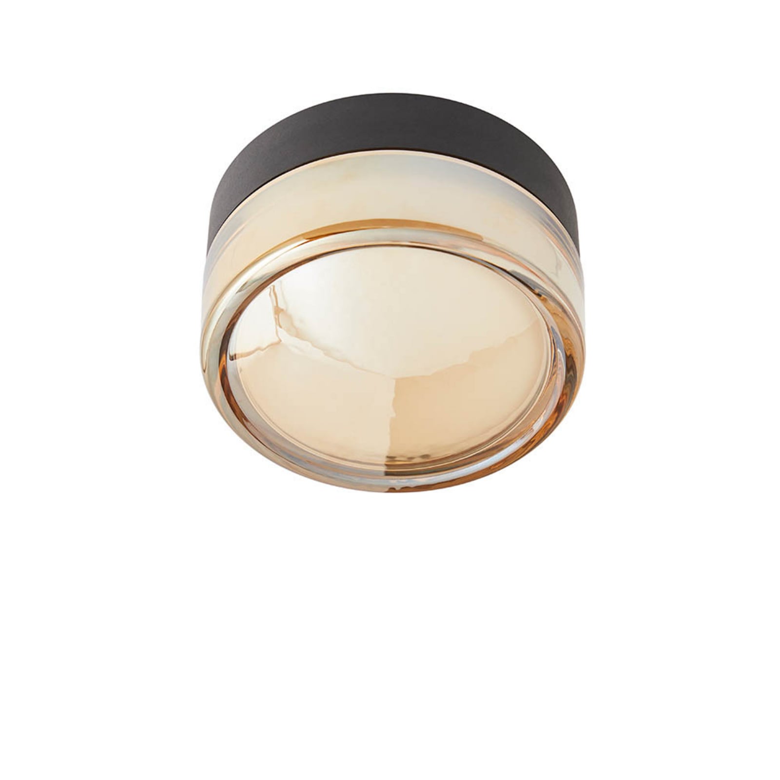 LED taklampe Otto Convex dimbar amber glass forfra