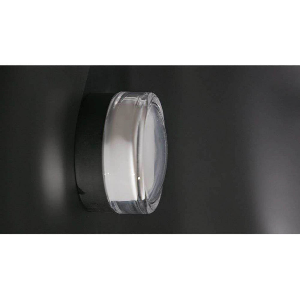 LED taklampe Otto Convex dimbar klar glass Ø13 cm IP65 i bruk utendørs