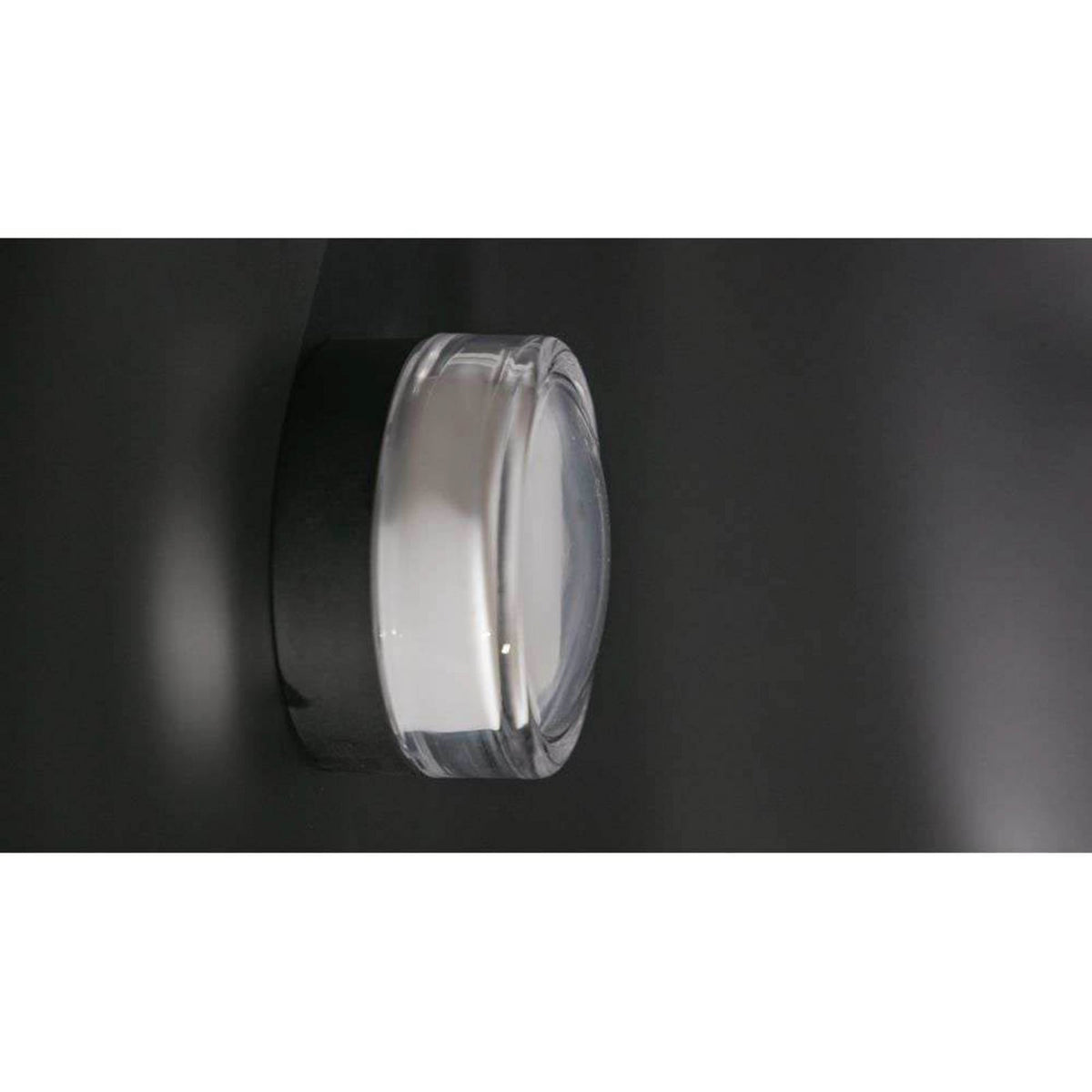 LED taklampe Otto Convex dimbar klar glass Ø13 cm IP65 i bruk utendørs