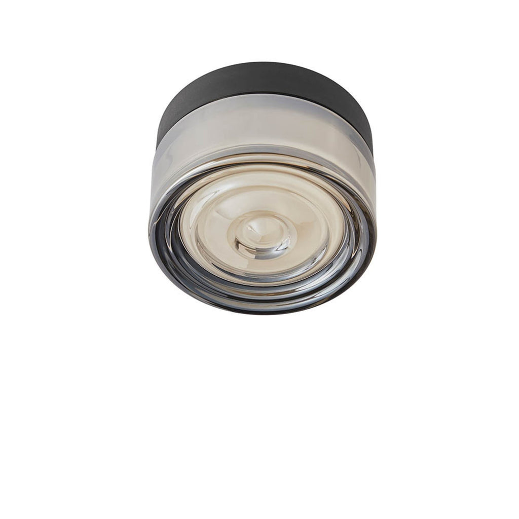 LED taklampe Otto Wave dimbar grå Ø13 cm IP65 forfra