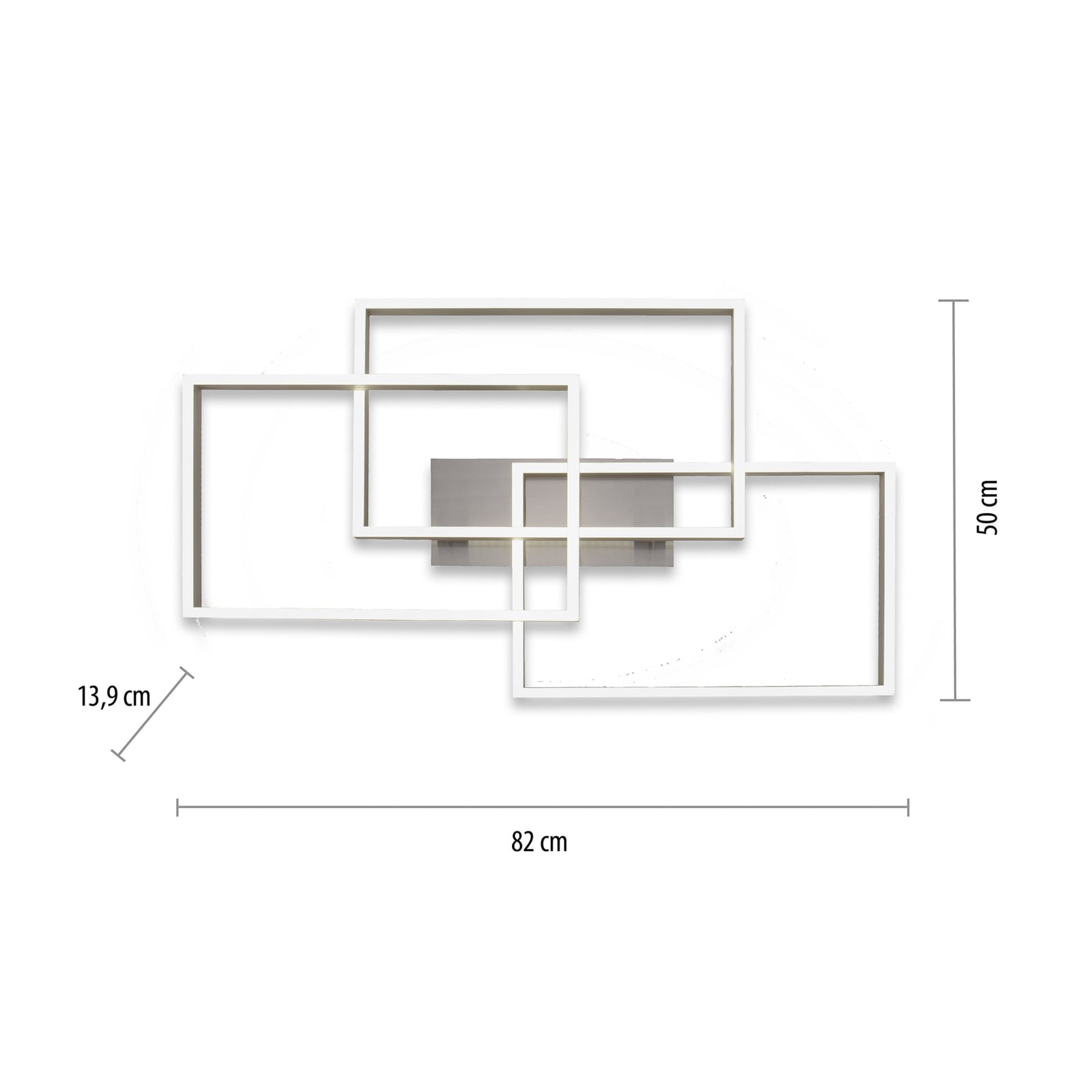 LED taklampe Paan CCT dimbar 82x50 cm med fjernkontroll nærbilde