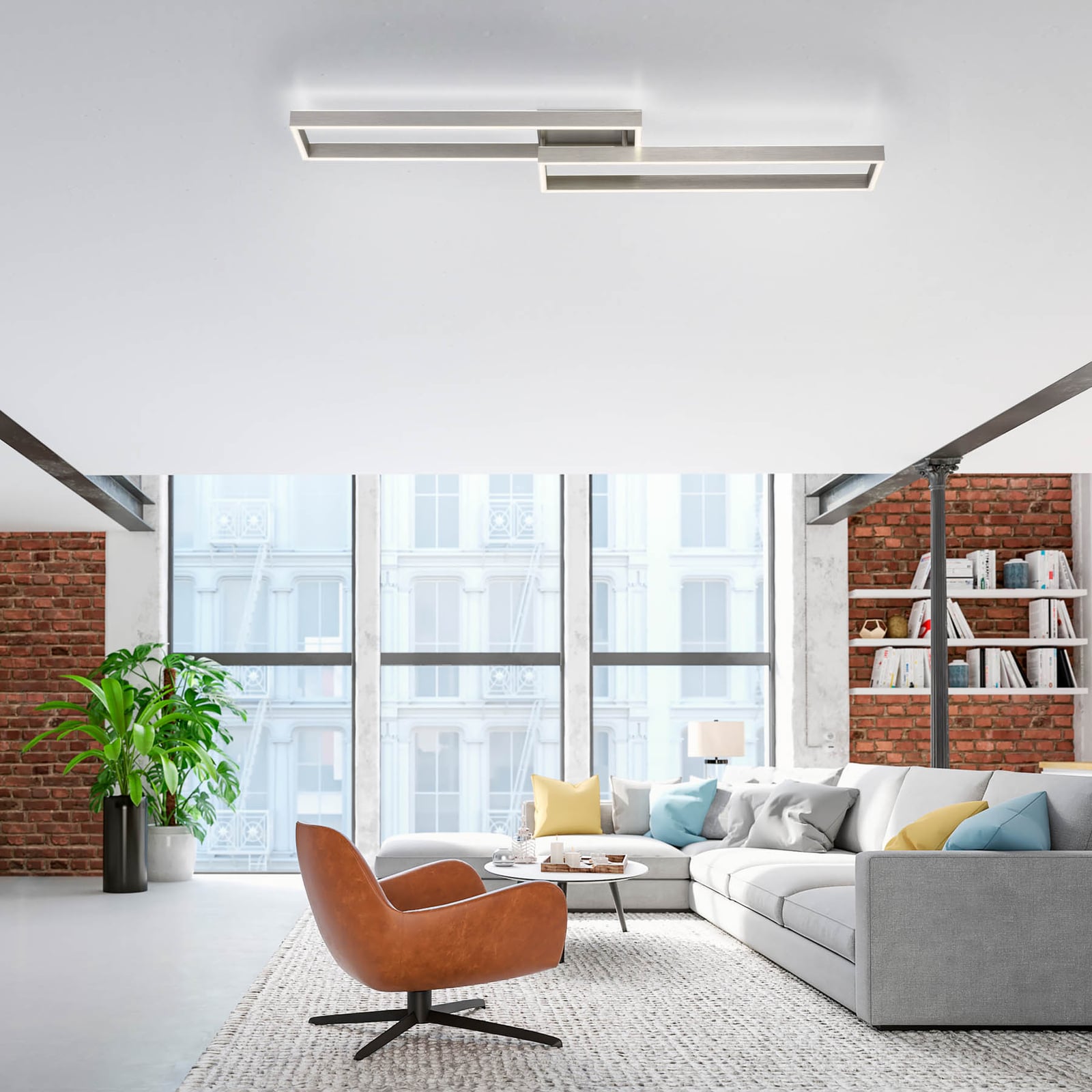 Detalj av LED taklampe Paan dimbar CCT med fjernkontroll 110 cm