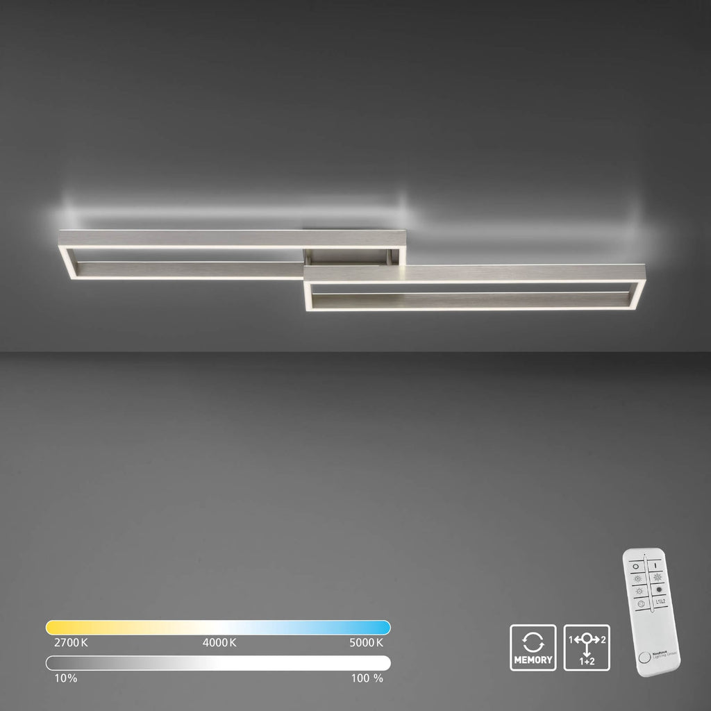 Sidevisning av LED taklampe Paan dimbar CCT med fjernkontroll 110 cm