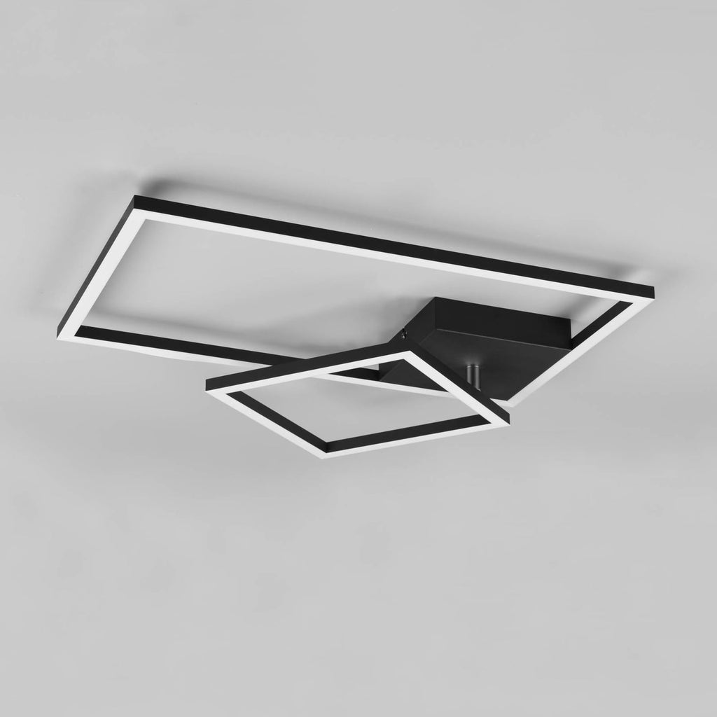 Nærbilde av LED taklampe Padella svingbar svart 4000K dimbar 63,5 cm
