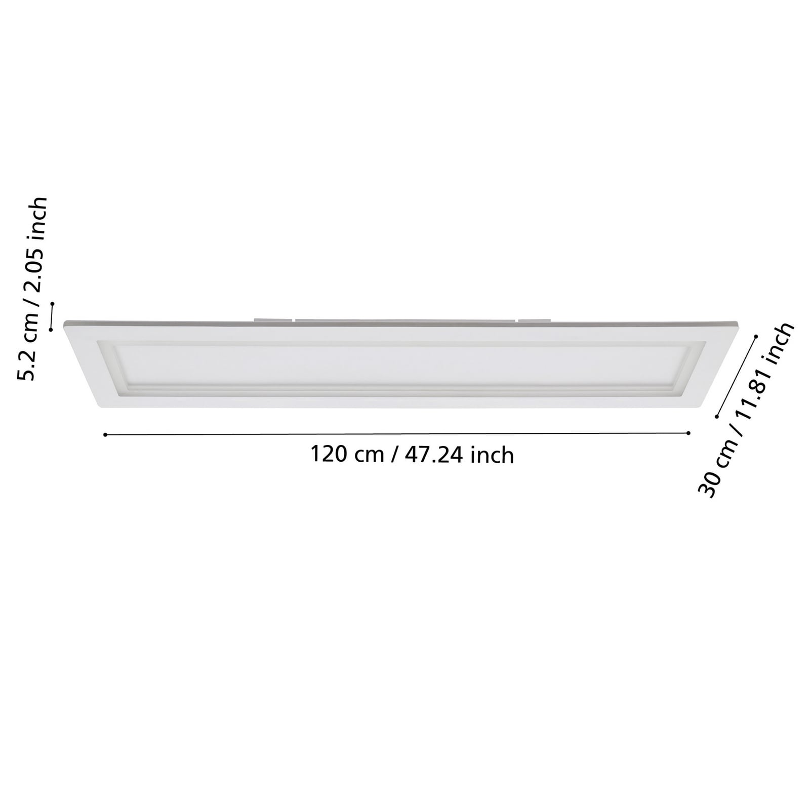 Detalj av LED taklampe Padrogiano-Z smart RGB CCT 120x30 cm