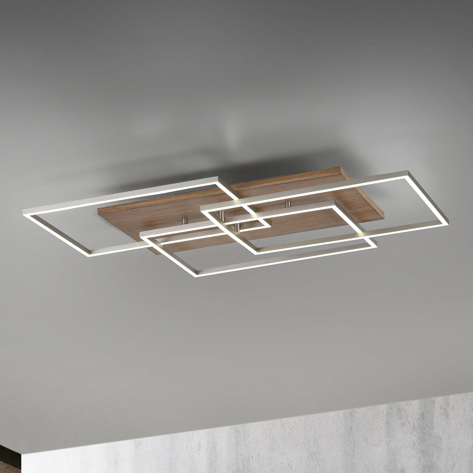 LED taklampe Palma CCT dimbar tredekor 82x50 cm front