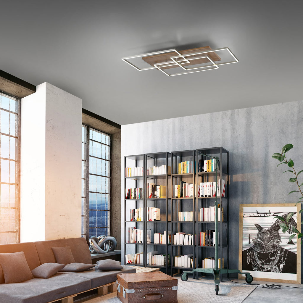 LED taklampe Palma CCT dimbar tredekor 82x50 cm bakside