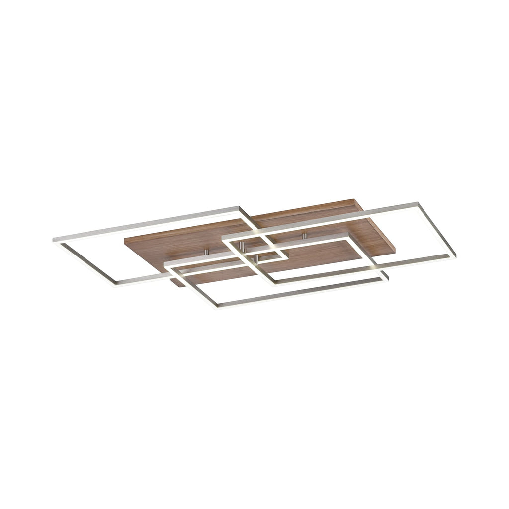 LED taklampe Palma CCT dimbar tredekor 82x50 cm detalj av tredekor