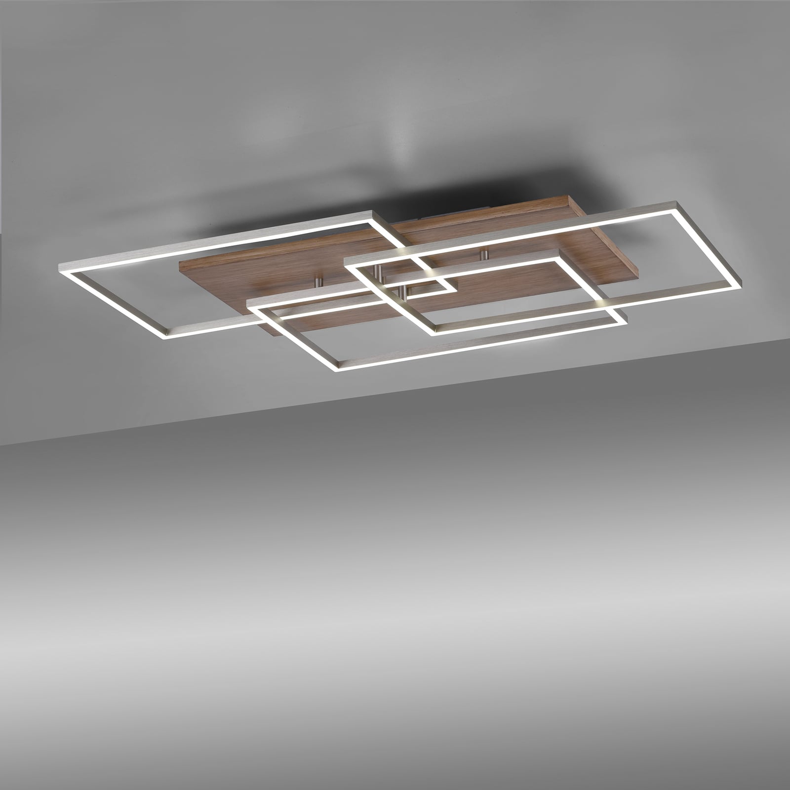 LED taklampe Palma CCT dimbar tredekor 82x50 cm montert i rom