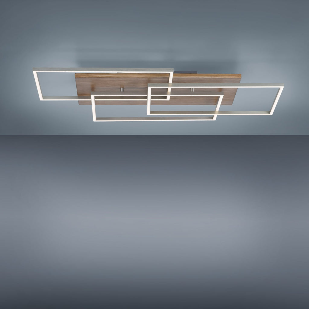 LED taklampe Palma CCT dimbar tredekor 82x50 cm nærbilde av ramme