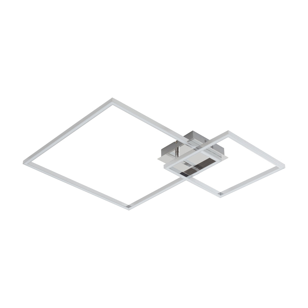 Detalj av kromfinish på LED taklampe Panja dimbar 67 cm varmhvit