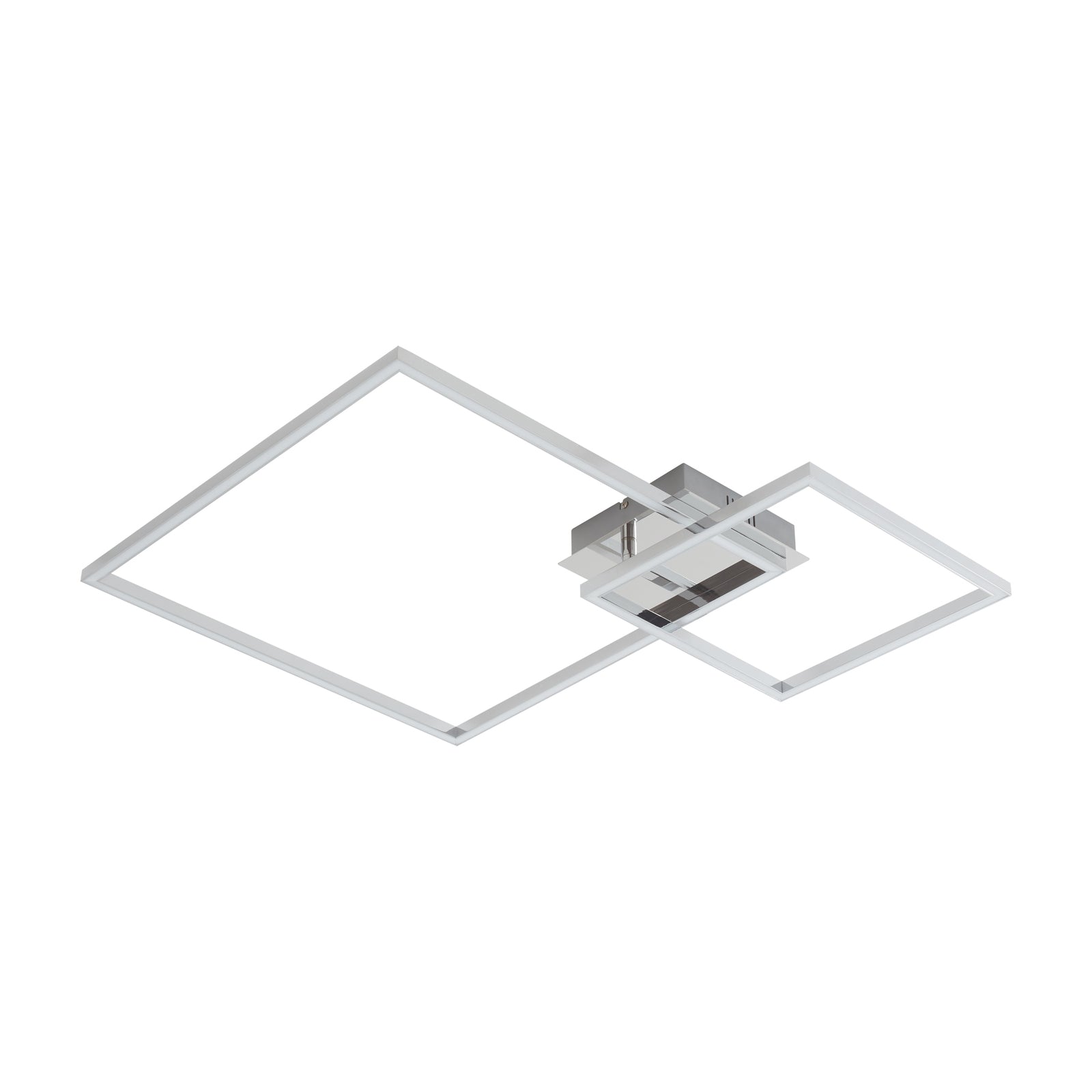 Detalj av kromfinish på LED taklampe Panja dimbar 67 cm varmhvit
