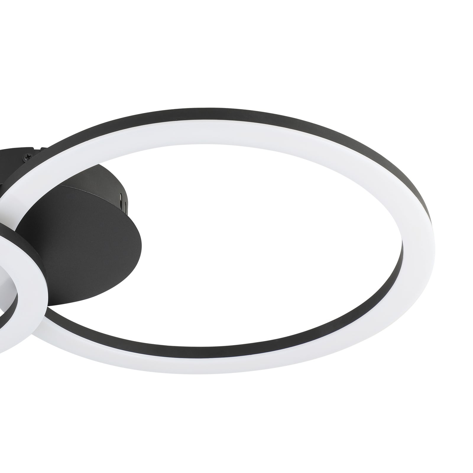 LED-taklampe Parrapos-Z 2-lys Zigbee dimbar CCT svart detalj av ringene