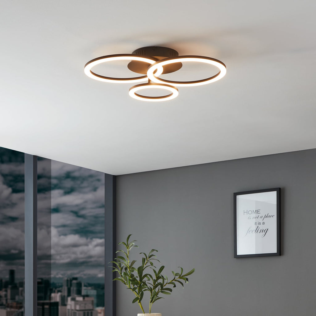 LED taklampe Parrapos-Z 3-ringer dimbar CCT 33W bakside