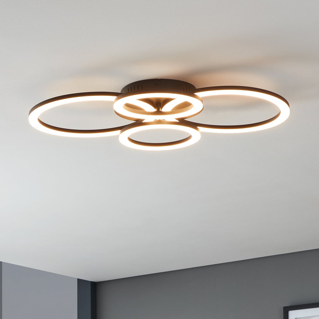 LED taklampe Parrapos-Z 4-lys smart CCT 62 cm svart forfra