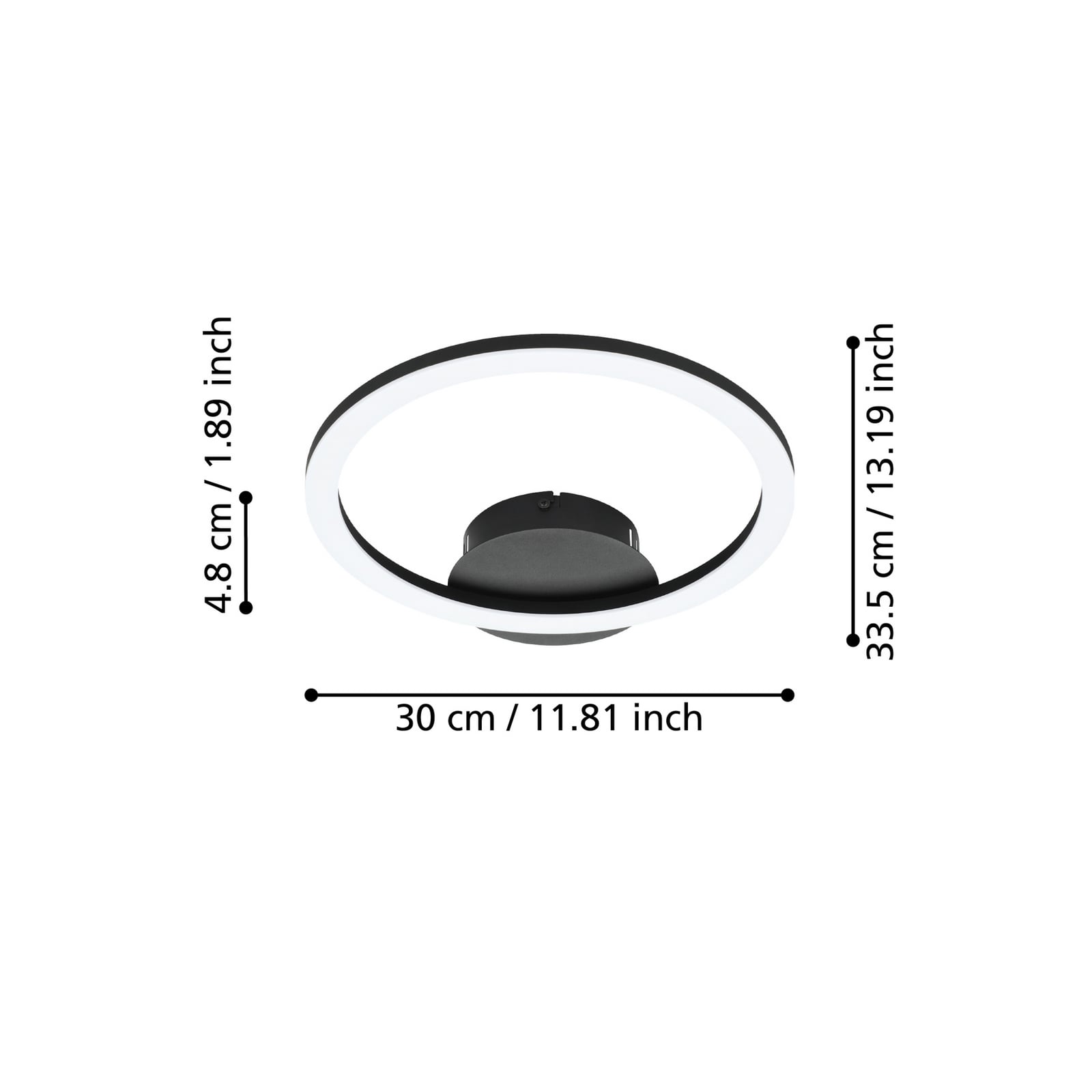 Detalj av LED taklampe Parrapos-Z dimbar CCT Zigbee Ø33,5 cm