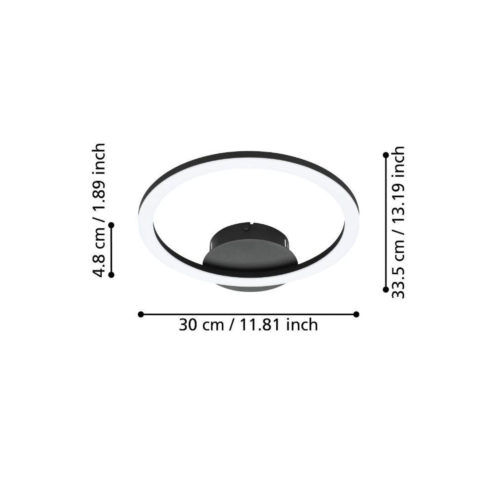 Montert LED taklampe Parrapos-Z dimbar CCT Zigbee Ø33,5 cm i rom