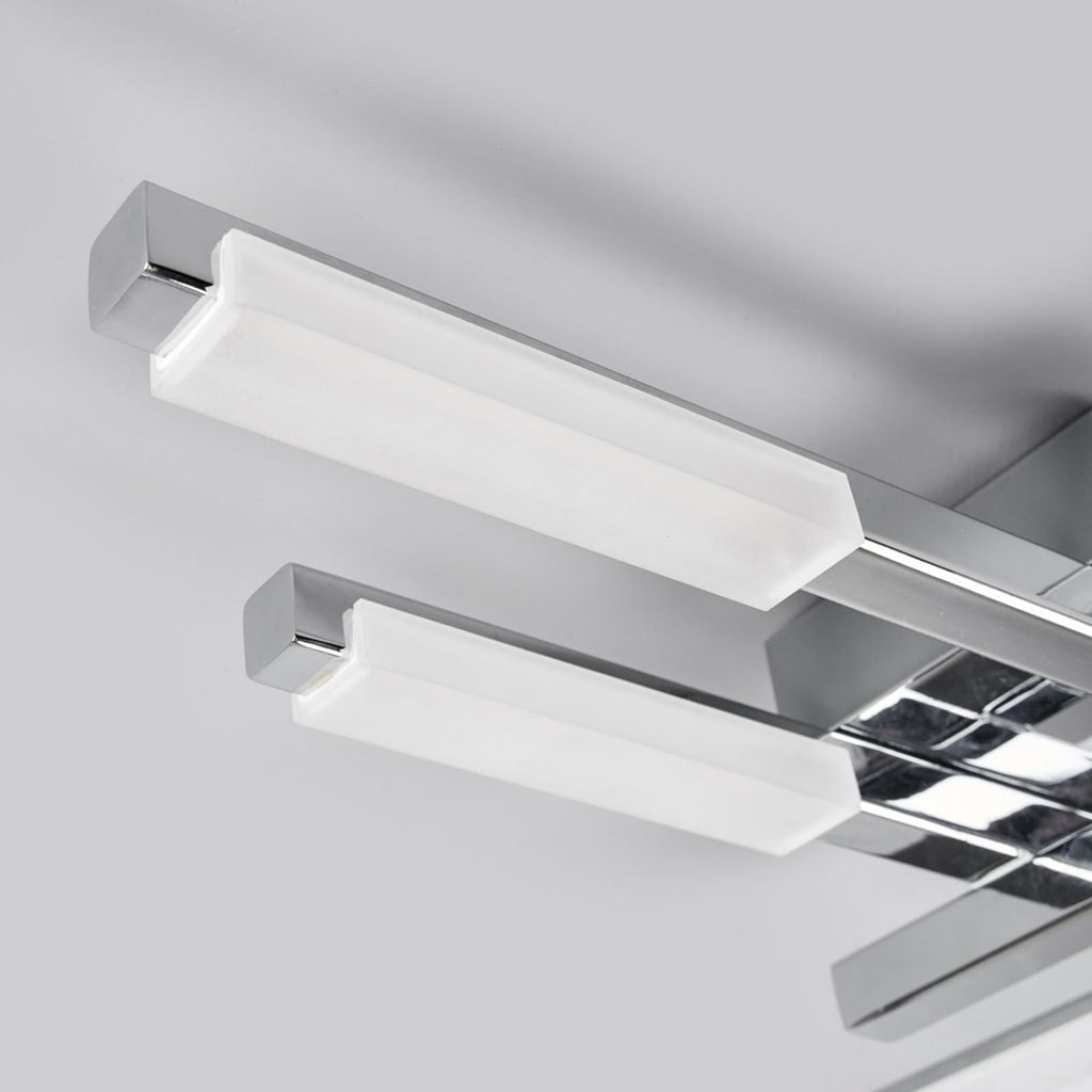 Sidebilde av LED taklampe Patrik 6-lys krom akryl 62 cm IP44