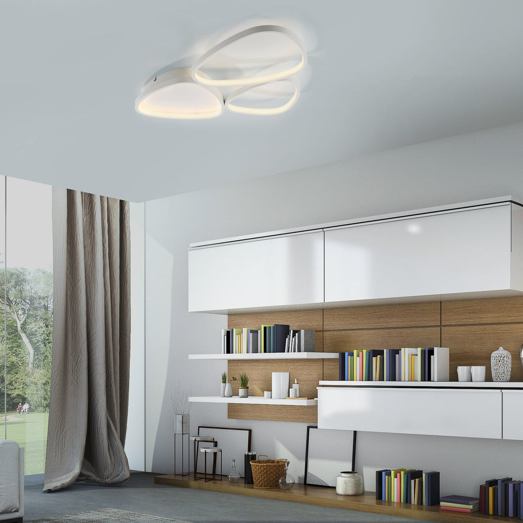 LED taklampe Pebbles dimbar hvit 69x46 cm 28W bakside