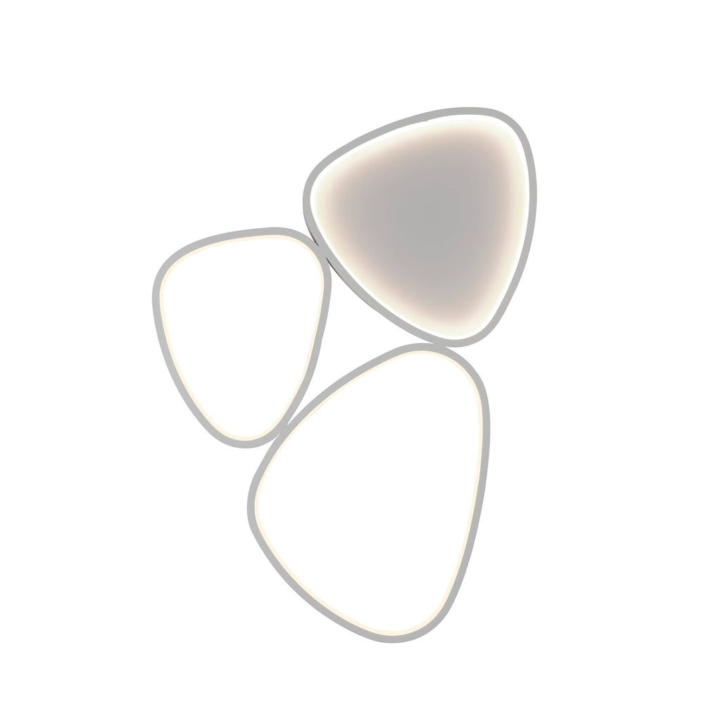 LED taklampe Pebbles dimbar hvit 69x46 cm 28W montert
