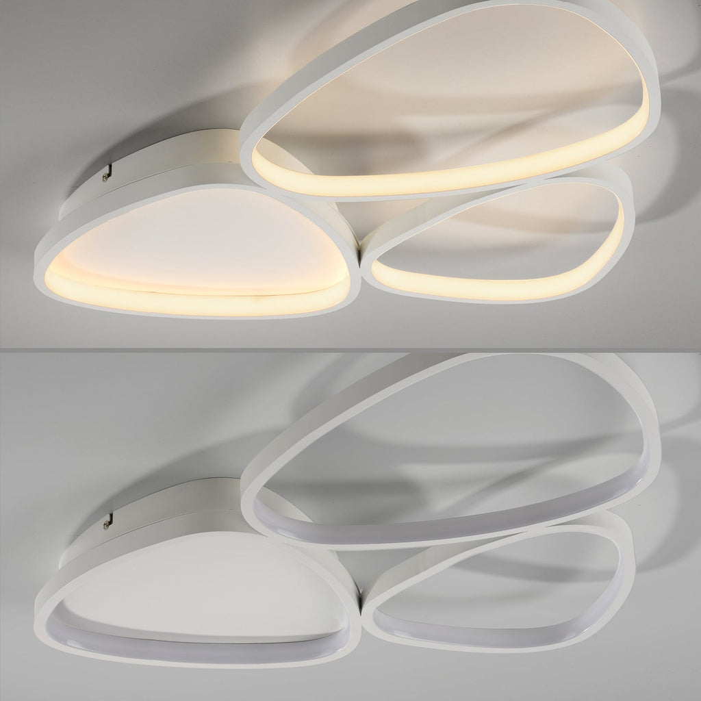 LED taklampe Pebbles dimbar hvit 69x46 cm 28W lysdetalj