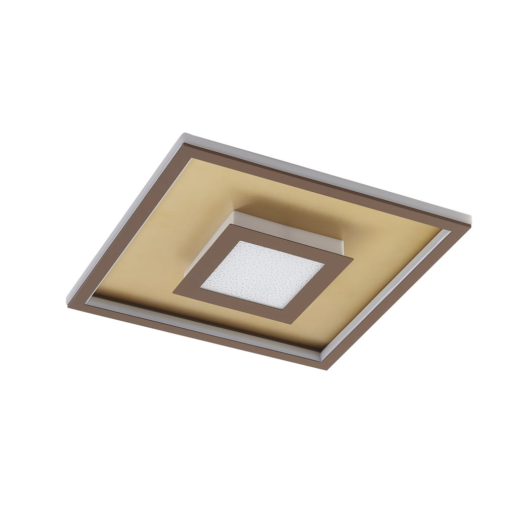 LED taklampe Pekela dimbar rustfarget/gull bakside