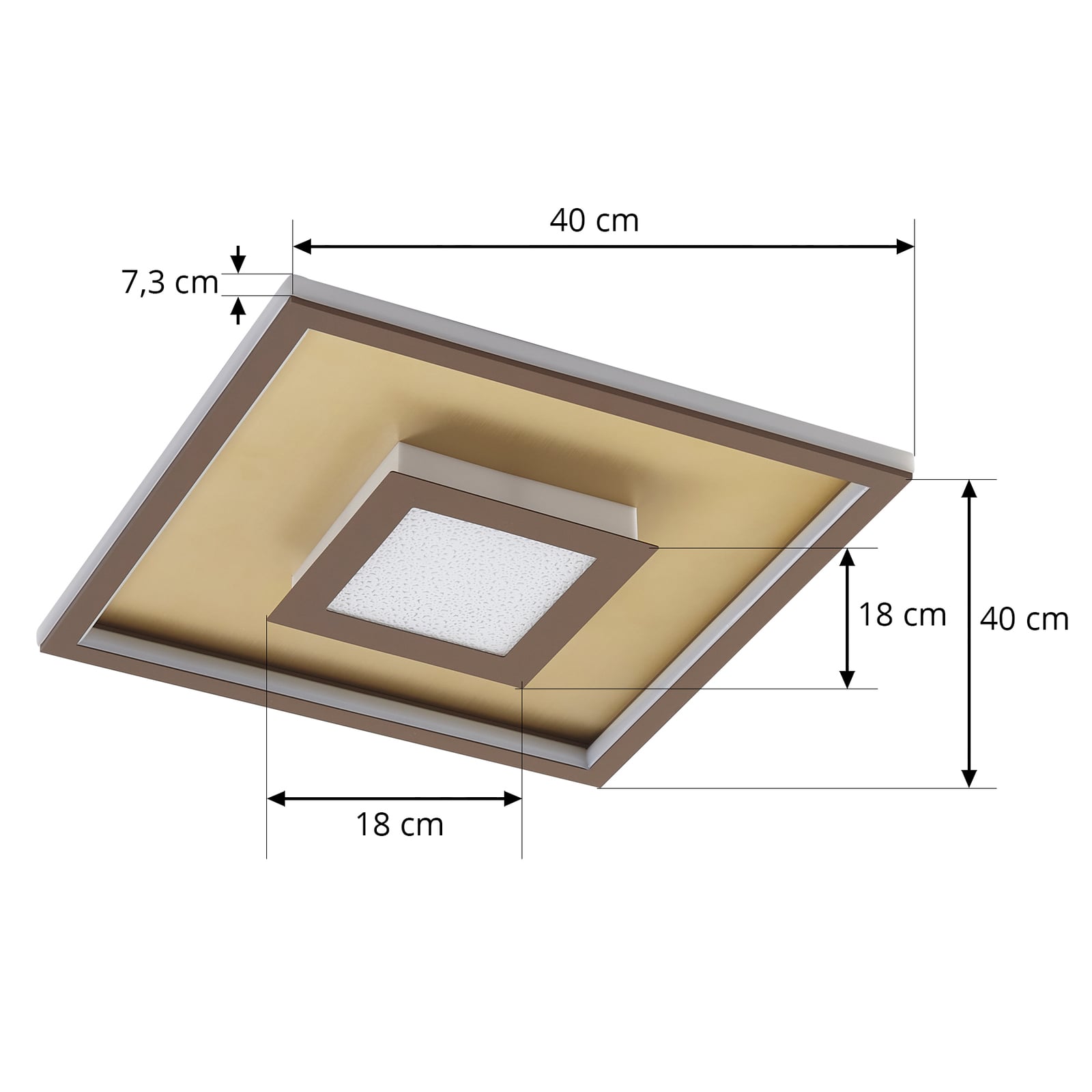 Detaljbilde av LED taklampe Pekela dimbar rustfarget/gull