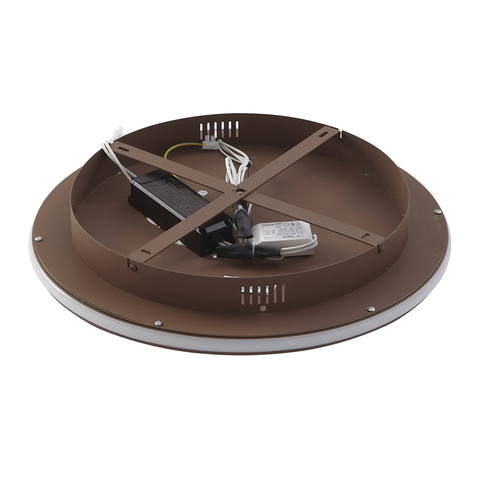 LED taklampe Pekela rund dimbar Ø43 cm gull sideprofil