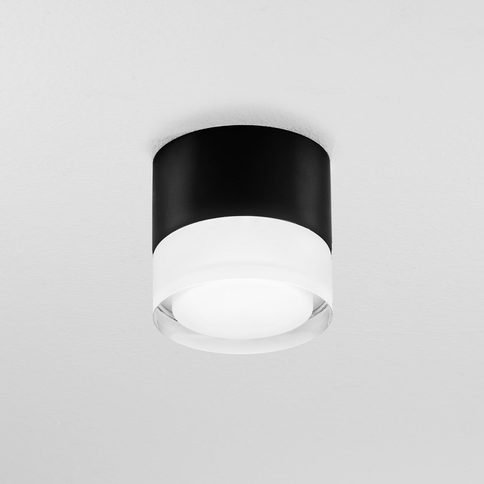 Bakside LED taklampe Phoenix dimbar svart Ø9 cm 13W IP54 Egger Licht