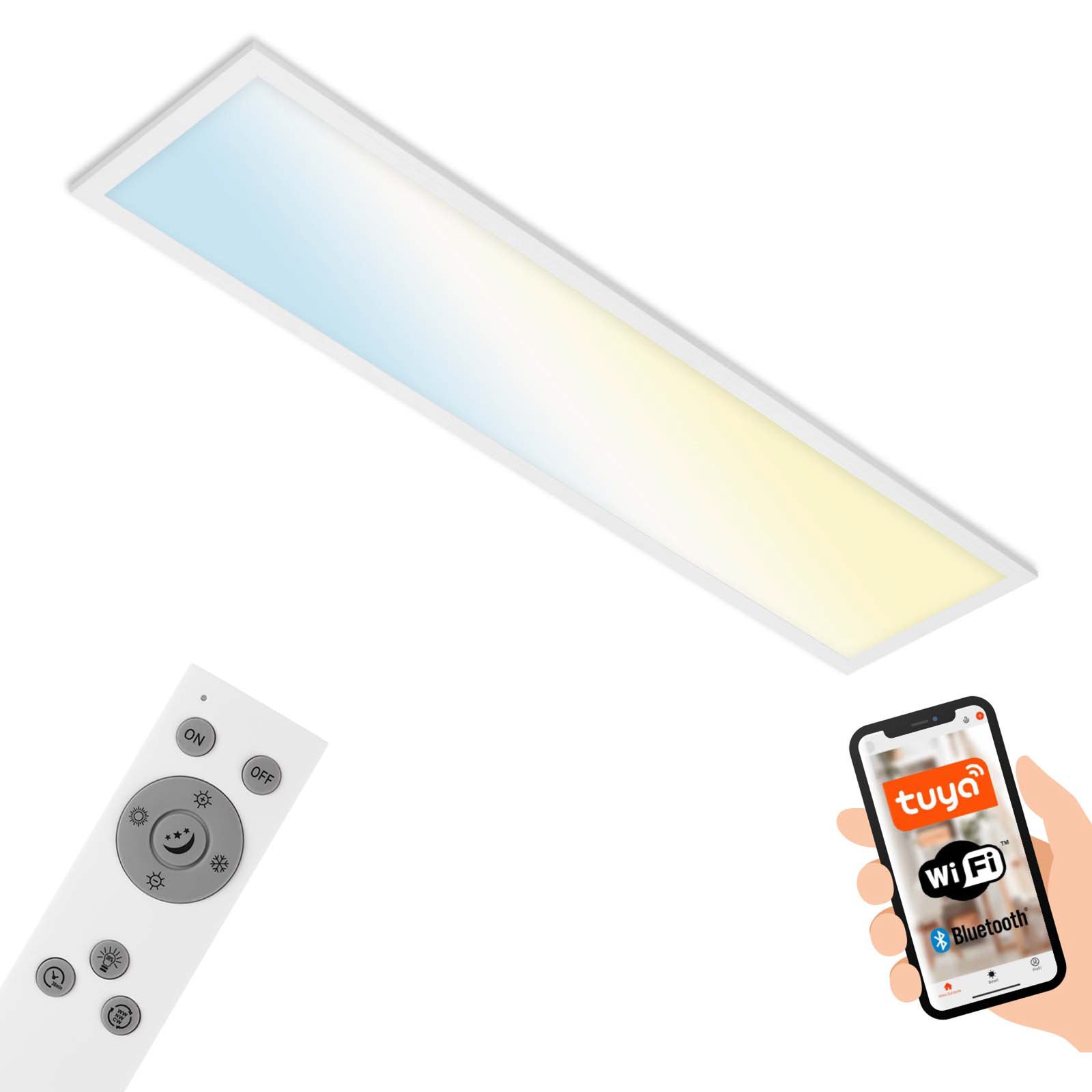 Detalj av LED-taklampe Piatto S dimbar CCT med fjernkontroll