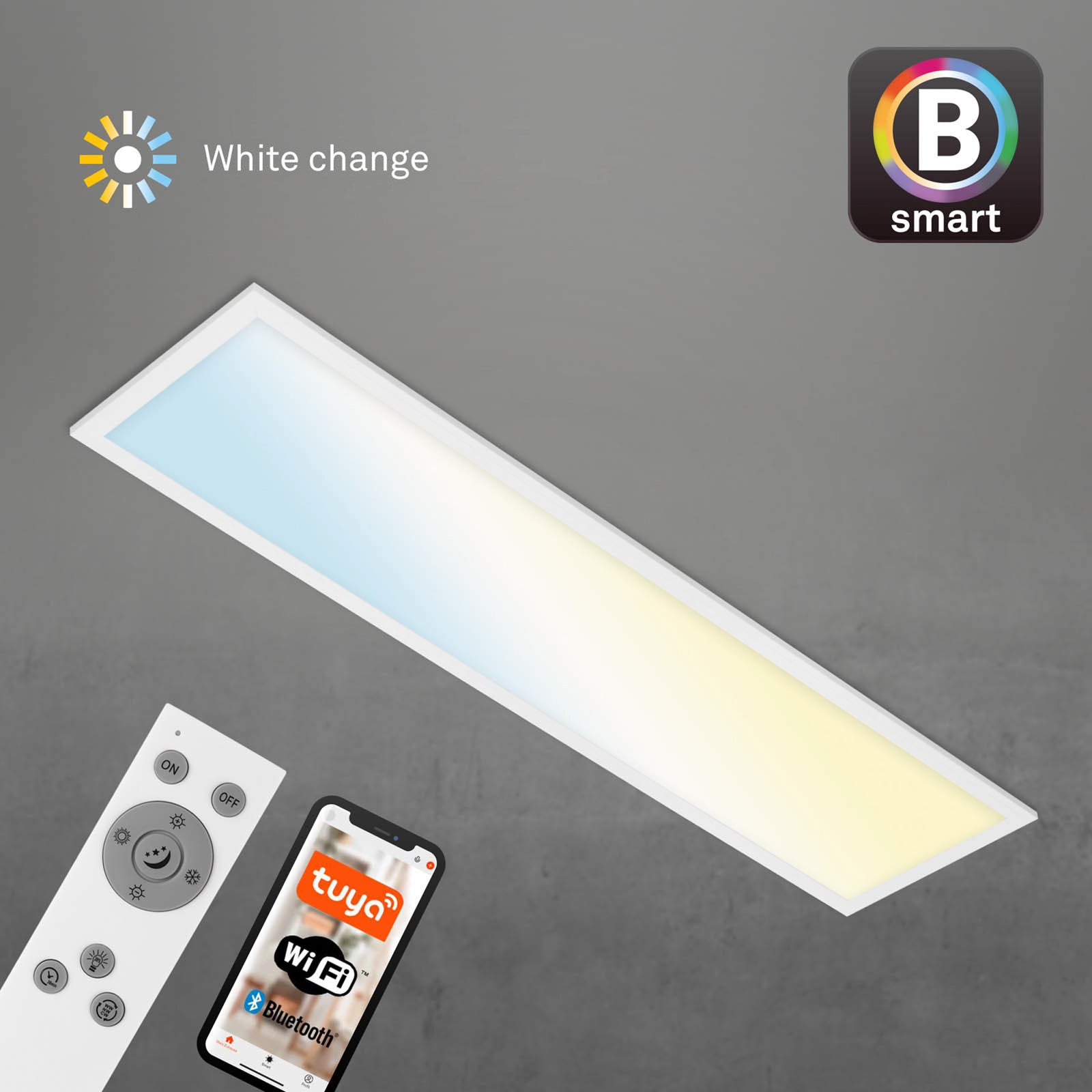LED-taklampe Piatto S dimbar CCT med fjernkontroll fjernkontroll detalj