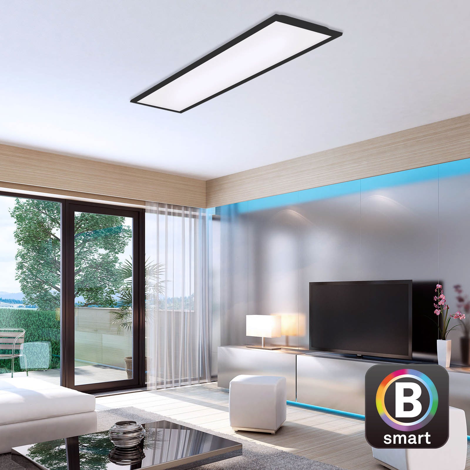 LED taklampe Piatto S dimbar CCT WiFi 100x25 cm design